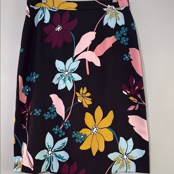Who What Wear Blue and Yellow A-Line Cocktail Skirt - Picture 1 of 10